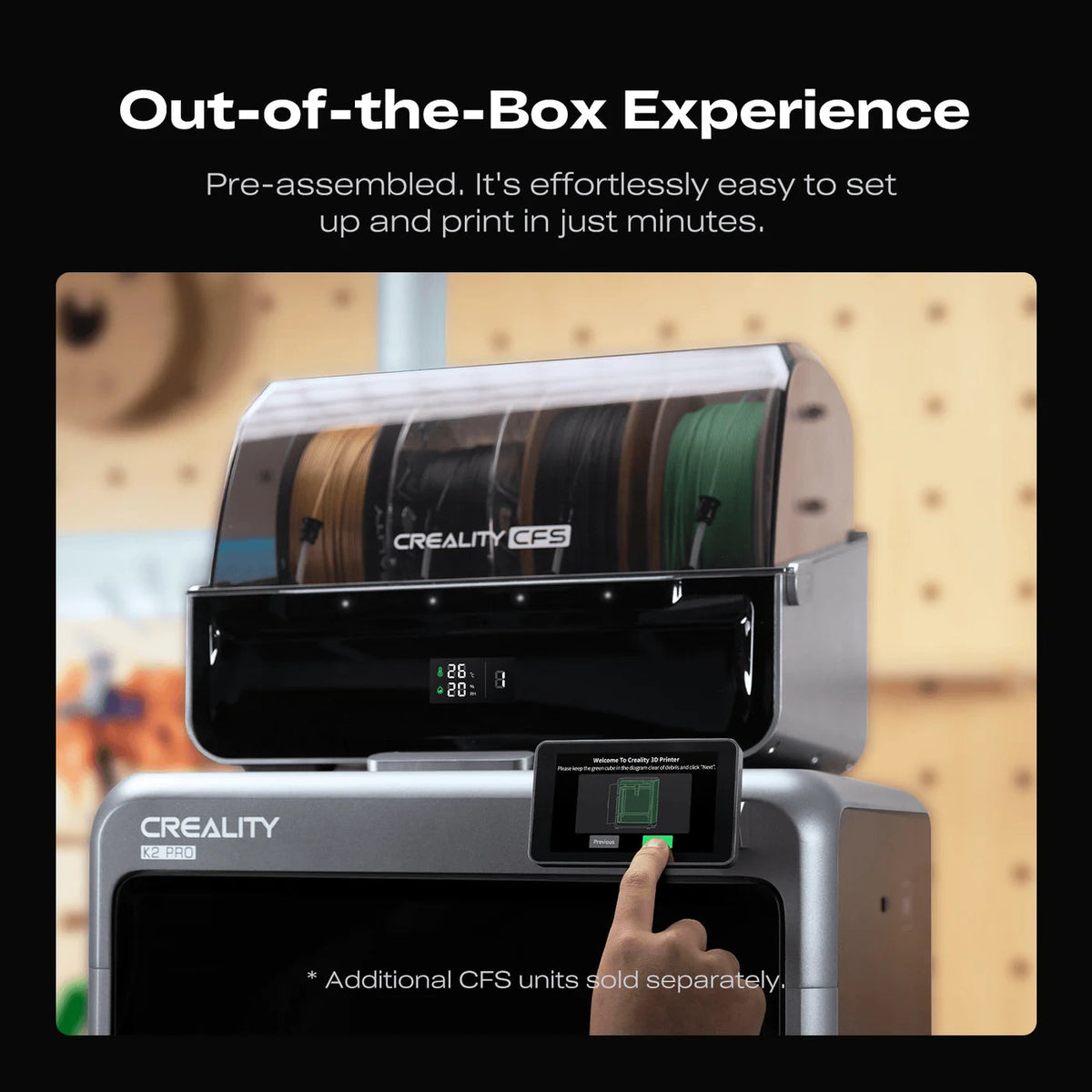 Pre-assembled, set up and printing in minutes